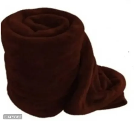 Neeshaa? Single Bed Solid/Plain Polar Fleece Ac Blanket_Size - 60*90 inch, Color-Brown-thumb0