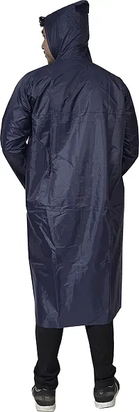 Men Solid Overcoat With Hoods And Side Pocket 100 Per Waterproof Raincoat-thumb1