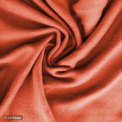 Neeshaa? Plain Polar Single Bed AC Fleece Blanket/Bedsheet (Size:- 228 x 152 cm, Orange)-thumb3