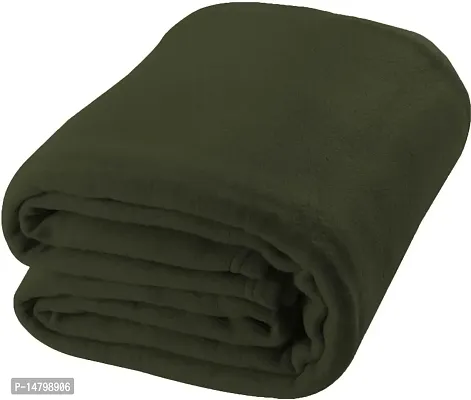 Neeshaa? Soft  Warm Single Bed Plain Polar Fleece Blanket, Size- 60*90 inch (Colour: Green)