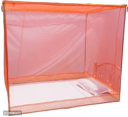 Neekshaa Mosquito Net for Single Bed Nylon Mosquito Net for Baby | Bedroom | Family_Size-6x3 FT_Color-Orange