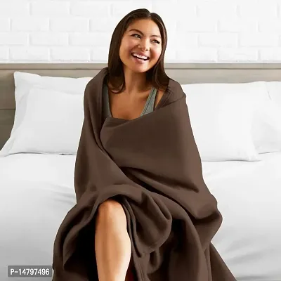 Neekshaa Fleece Polar Blanket for Single Bed| All Season Ultra Soft  Light-Weight Travel Blanket | 60x90 inch, Brown-thumb4