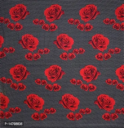 Neekshaa 3D Polycotton Double Bed Bedsheet with Two Pillow Covers_Size-90 * 90 inch (Black and Red Flower Design)-thumb3