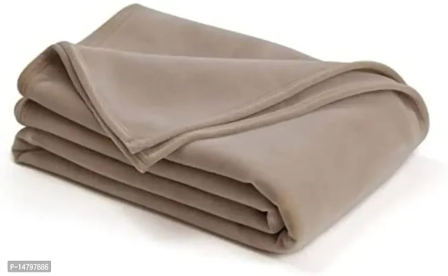 Neekshaa Polar Fleece Single Bed Ac Blanket / Bedsheet for All Season, Color- Cream (228 x 152 cm)