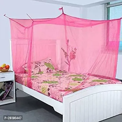 Neekshaa Mosquito Net for Single Bed Nylon Mosquito Net for Baby | Bedroom | Family_Size-6x3 FT_Color-Pink