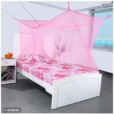 Neekshaa Mosquito Net for Single Bed Nylon Mosquito Net for Baby | Bedroom | Family_Size-6x3 FT_Color-Pink-thumb0