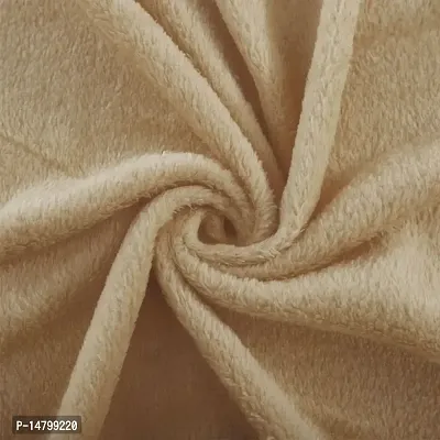 Neekshaa All Season Multipurpose Plain Polar Fleece Single Bed Light Weight Blanket, Color- Cream (228 x 152 cm)-thumb3