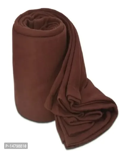Neeshaa? Polar Fleece Blanket for Single Bed| All Season Ultra Soft  Light-Weight Travel Blanket | 60x90 inch, Brown-thumb0