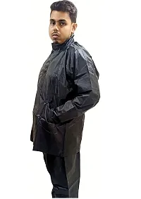 Neekshaa Men  Women Raincoat, Rainwear, Barsaati, Overcoat with Hood, Side Pockets 100% Waterproof Portable Rain Suit Size-XXL (Blue)-thumb1