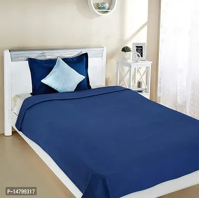 Neekshaa All Season Multipurpose Plain Polar Fleece Single Bed Light Weight Blanket, Color- Blue (228 x 152 cm)