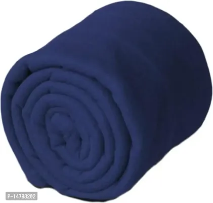 Neeshaa? All Season Solid/Plain Light Weight Polar Fleece Single Bed Blanket (152 x 228 cm, Blue)-thumb0