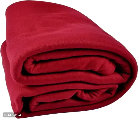 Neekshaa Single Bed Plain/Solid Polar Fleece Ac Blanket_Size - 60*90 inch, Color-Red-thumb0