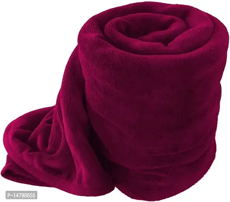 Neeshaa? Single Bed Solid/Plain Polar Fleece Ac Blanket_Size - 60*90 inch, Color-Red