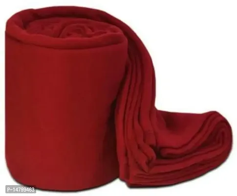 Neeshaa? Plain Polar Fleece Single Bed Blanket Warm Soft  Comfortable for Winter / AC Room / Hotel / Donation / Travelling_Size - 60*90 inch, Color-Red