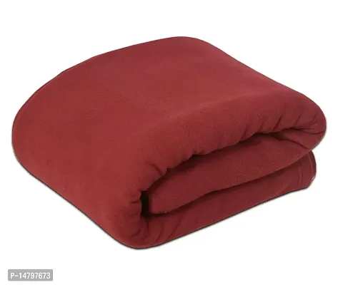 Neekshaa Plain Fleece Polar Single Bed Blanket Warm Soft  Comfortable for Winter / AC Room / Hotel / Donation / Travelling_Size - 60*90 inch, Color-Red-thumb0
