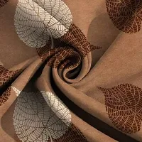 230 Tc Cotton Double Bed Printed Bedsheet With Two Pillow Covers Size 90 X 90 Inch Brown Leaf Design-thumb1