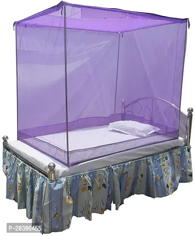 Neekshaa Mosquito Net for Single Bed Nylon Mosquito Net for Baby | Bedroom | Family_Size-6x3 FT_Color-Purple