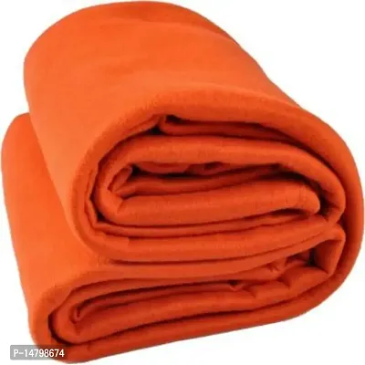 Neeshaa? Soft  Warm Single Bed Plain Polar Fleece Blanket, Size- 60*90 inch (Colour: Orange)