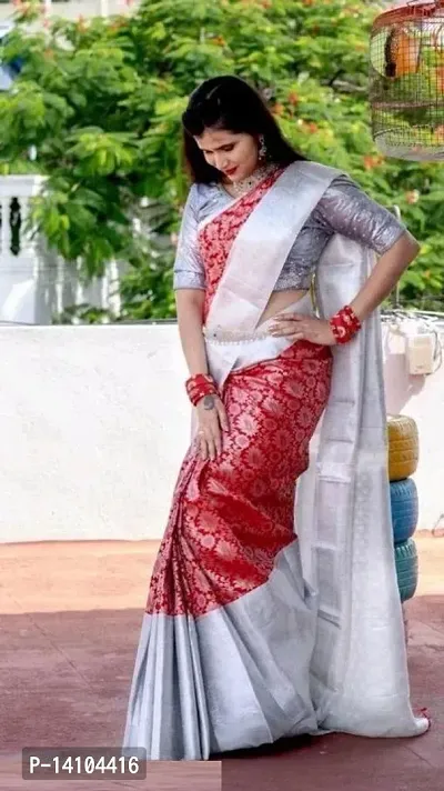 Stylish Fancy Silk Saree With Blouse Piece For Women-thumb0