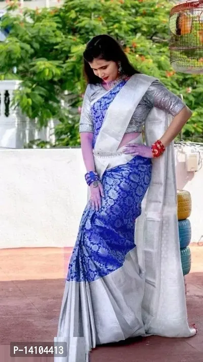 Stylish Fancy Silk Saree With Blouse Piece For Women-thumb0