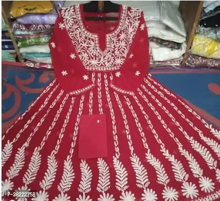 Stylish Red Georgette Stitched For Women