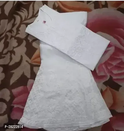 Stylish White Cotton Kurta With Pant Set For Women-thumb0