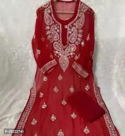 Stylish Red Georgette Stitched For Women-thumb0