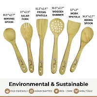 WOODEN SPOON SET OF 6 100% BPA FREE AND ECO-FRIENDLY-thumb1