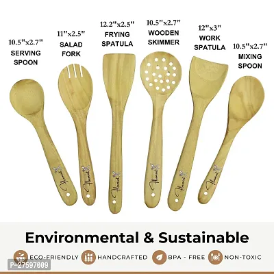 WOODEN SPOON SET OF 6 100% BPA FREE AND ECO-FRIENDLY-thumb2