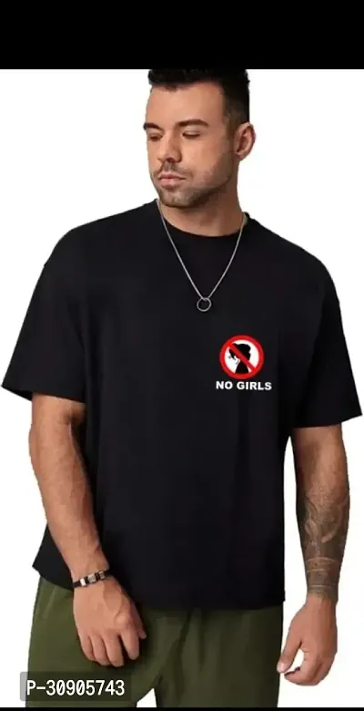 Men Printed Cotton Blend No Girls Tshirt-thumb2