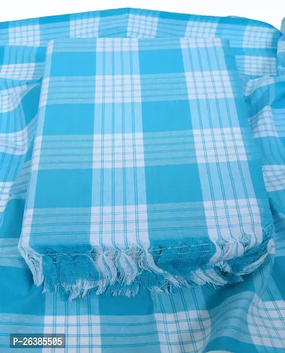 Blue Cotton Blend Bath Towels