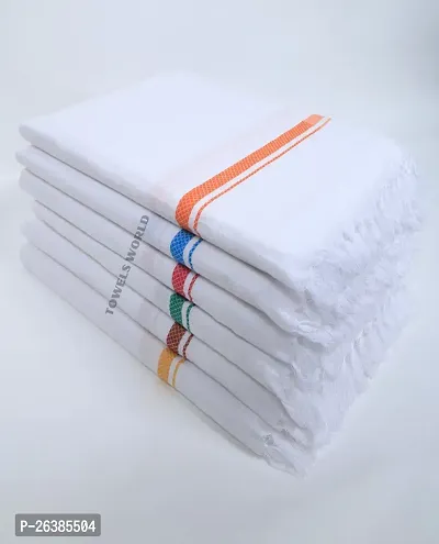 White Cotton Blend Bath Towels-thumb3