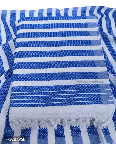 Blue Cotton Blend Bath Towels-thumb2