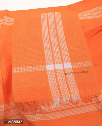 Orange Cotton Blend Bath Towels-thumb3