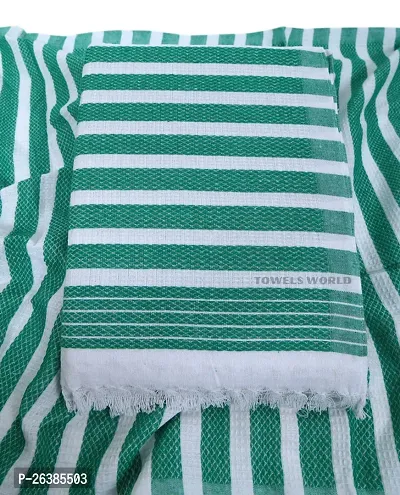 Green Cotton Blend Bath Towels