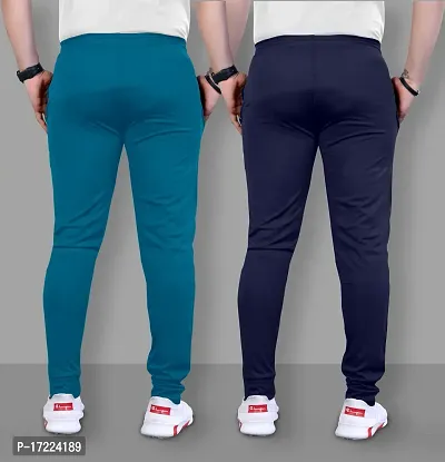 Polyester Solid Track Pants for Men, Pack of 2-thumb2