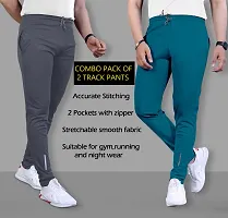 Polyester Solid Track Pants for Men, Pack of 2-thumb1