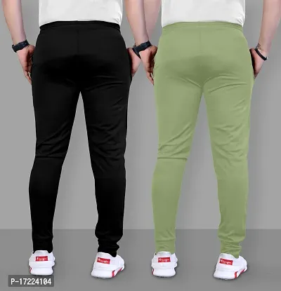 Combo Pack of 2 Polyester Solid Track Pants for Men,-thumb3