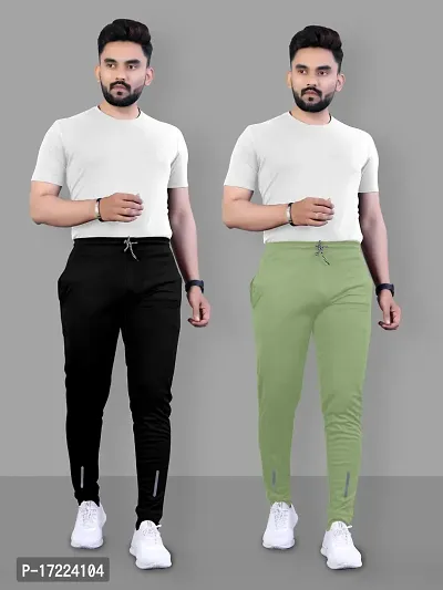 Combo Pack of 2 Polyester Solid Track Pants for Men,-thumb4