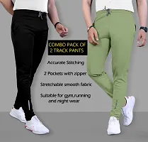 Combo Pack of 2 Polyester Solid Track Pants for Men,-thumb1