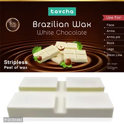 tavcha Brazilian White Chocolate Strip-less Wax 100gms | Wax for Full Face and Full body parts | Get smooth  Soft skin-thumb0