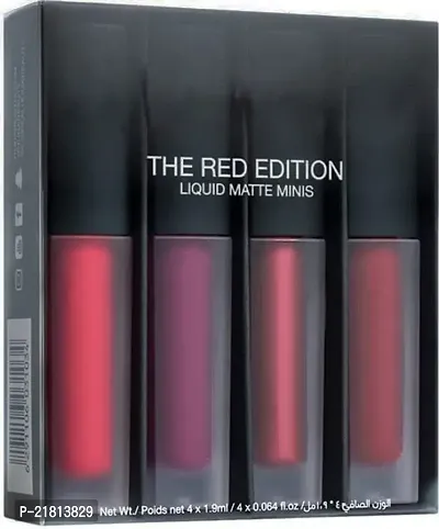 Liquid Matte Minis Lipstick Red Edition, Pack of 4 (Multicolor-thumb0
