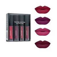 Red Edition Liquid Matte Minis Lipstick, 6 ml with 2Pcs 36H Waterproof Eyeliner-thumb1