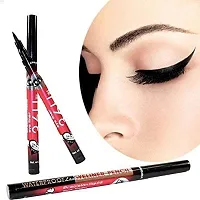 Red Edition Liquid Matte Minis Lipstick, 6 ml with 2Pcs 36H Waterproof Eyeliner-thumb2