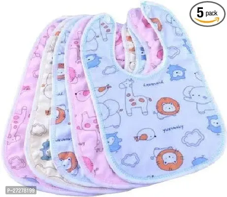 Beautiful Multicolor Cotton Baby Bibs Pack of 5-thumb0