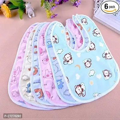 Beautiful Multicolor Cotton Baby Bibs Pack of 6-thumb0