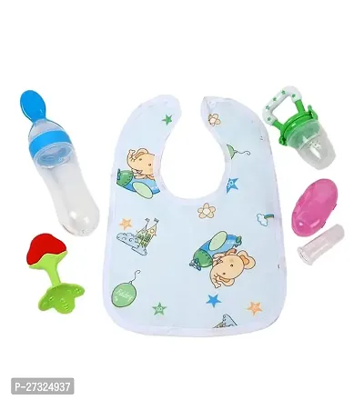 JAISVIK Baby fruit feeder with teether, nibbler, finger brush  baby bib for feeding Teether and Feeder in multicolor-thumb0