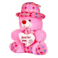 Pink Soft Toy30cm, 15cm Teddy Bear Cute Cap Style Gifts for Kids  Girls Pack of 3 Multi-Color-thumb1