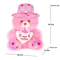 Pink Soft Toy30cm, 15cm Teddy Bear Cute Cap Style Gifts for Kids  Girls Pack of 3 Multi-Color-thumb4
