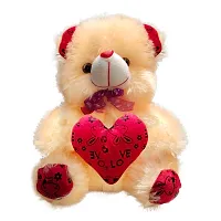 Cream and Brown  Teddy Bear  with Heart (13Inch) Setnbsp;ofnbsp;2-thumb3